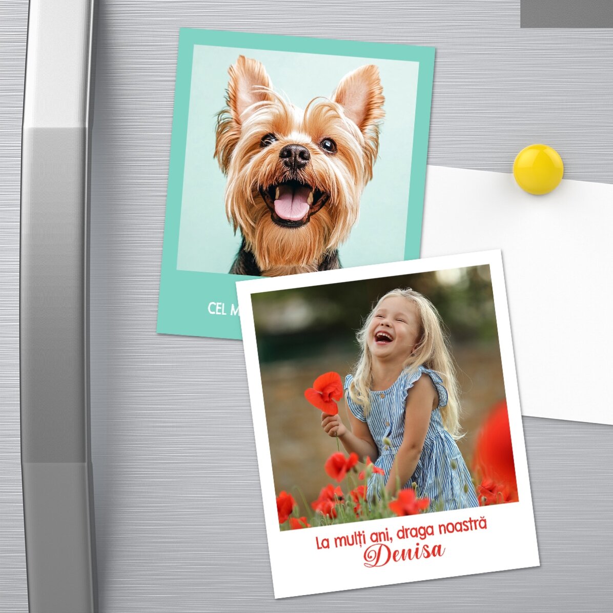 10x12 cm magnet personalised with a photo and text - Polaroid format