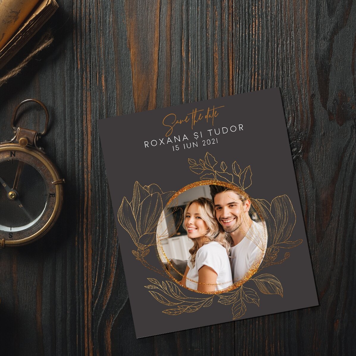 Magnet van 10 x 12 cm, gepersonaliseerd met een foto en tekst – Save the date