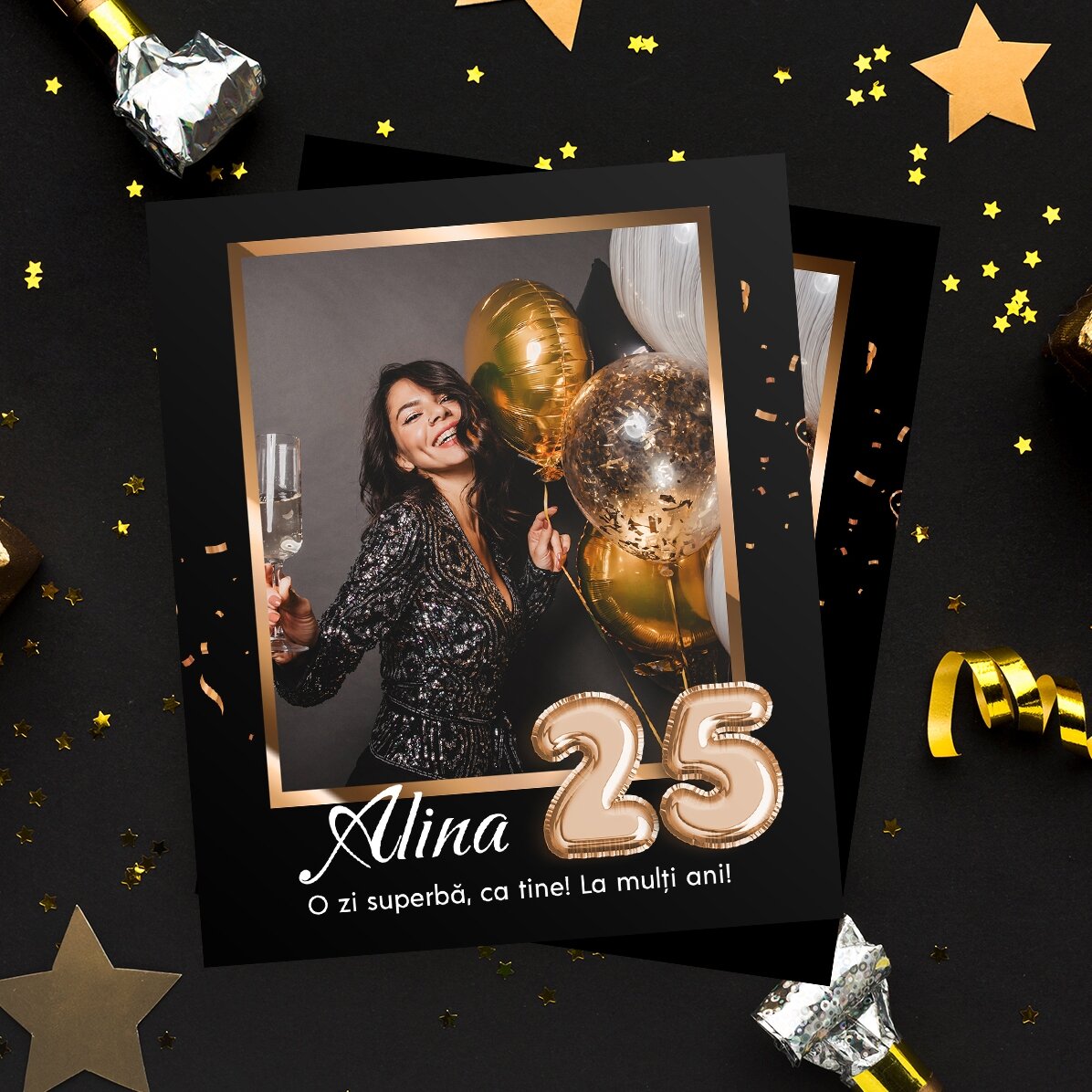 Gepersonaliseerde magneet van 10 x 12 cm met een foto en een getal – Van harte gefeliciteerd!