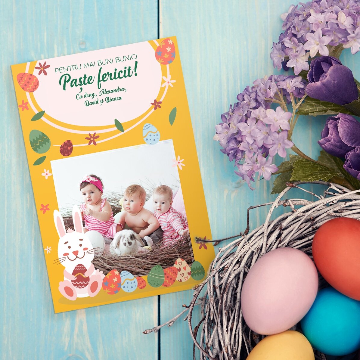 10x15 cm magnet personalised with text and photo - Happy Easter