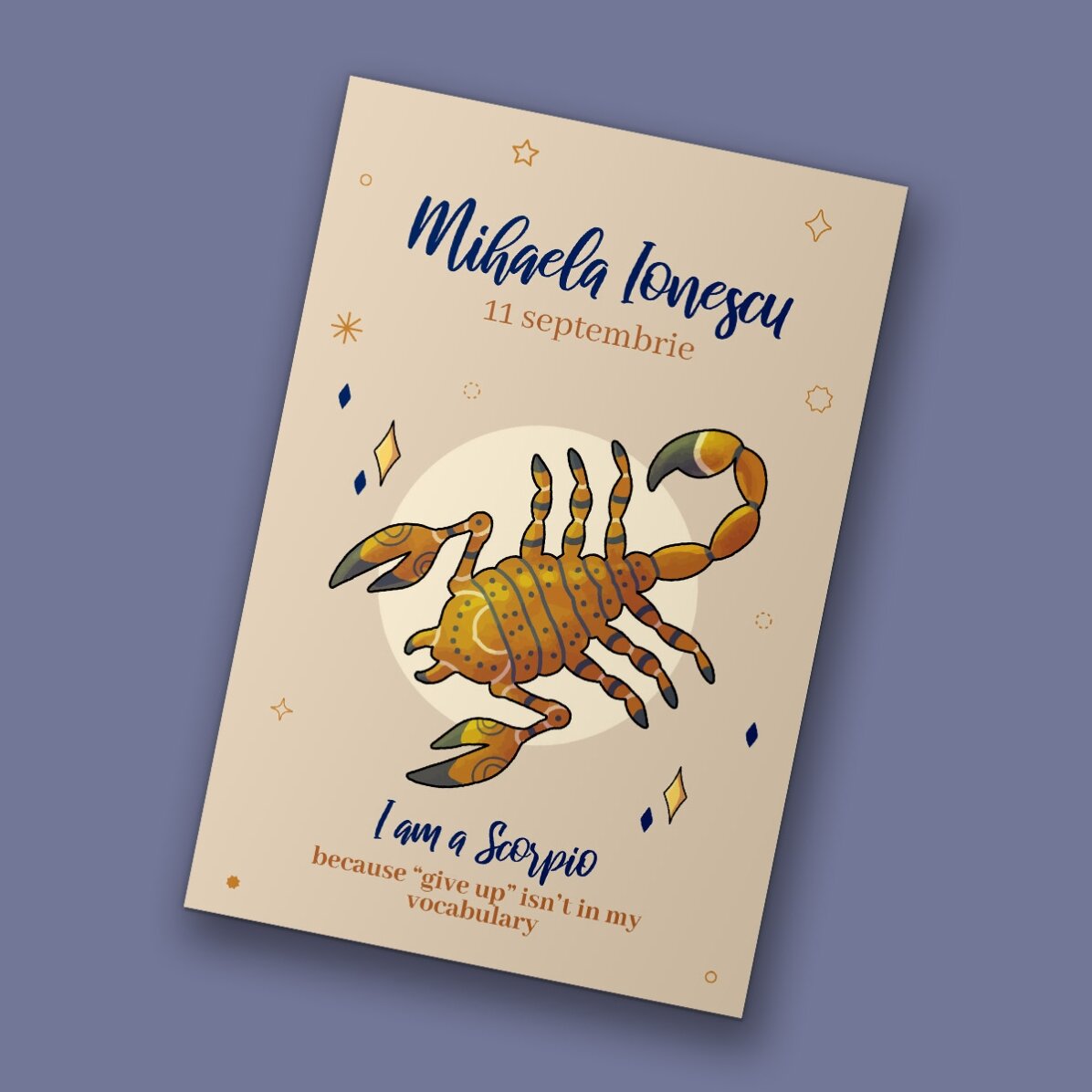 10x15 cm magnet personalised with text - Scorpio zodiac sign