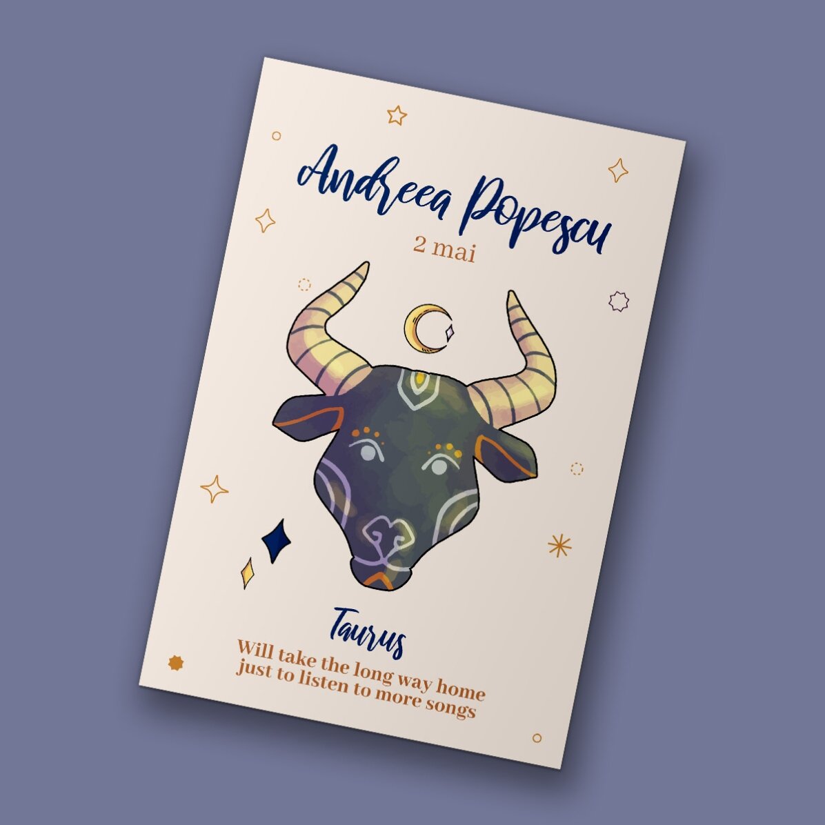 Gepersonaliseerde magneet van 10 x 15 cm met tekst - Sterrenbeeld Stier