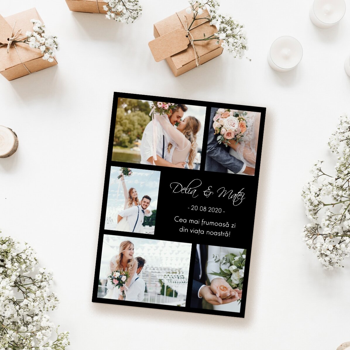 Gepersonaliseerde magneet van 13 x 18 cm met 5 foto