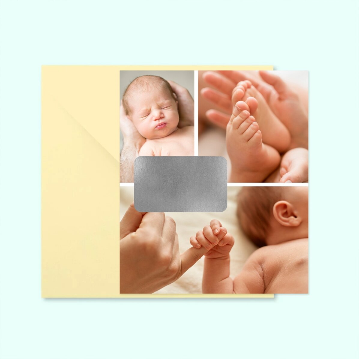 Reusable magnet 10x12 cm personalised with 3 photos and message