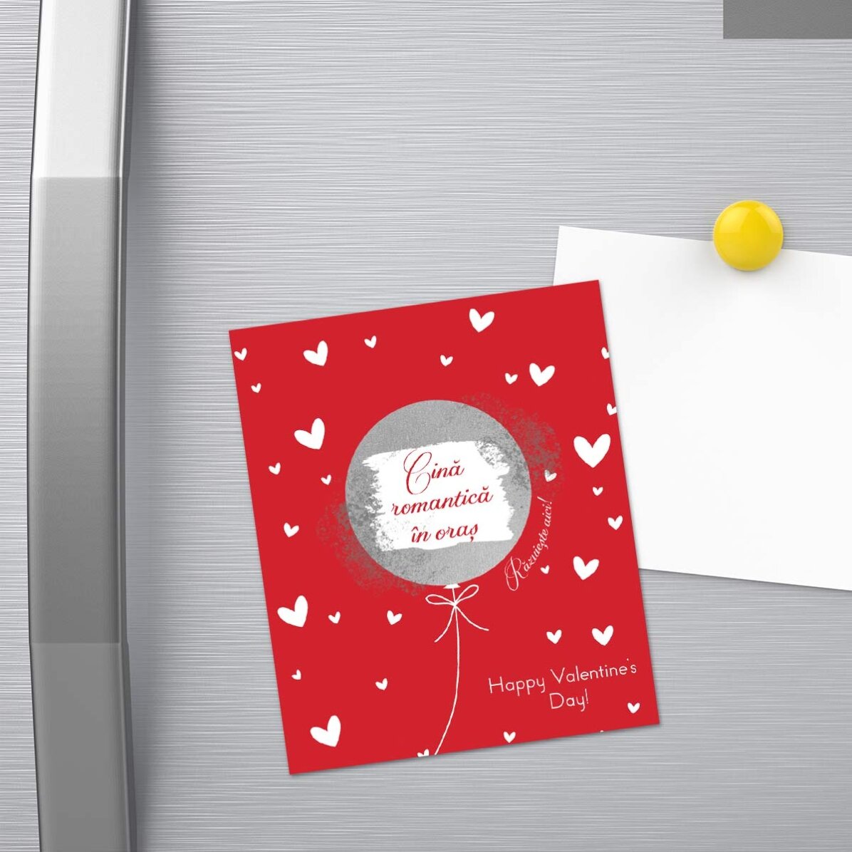 Afschraapbare magneet van 10 x 12 cm, gepersonaliseerd met tekst - Love