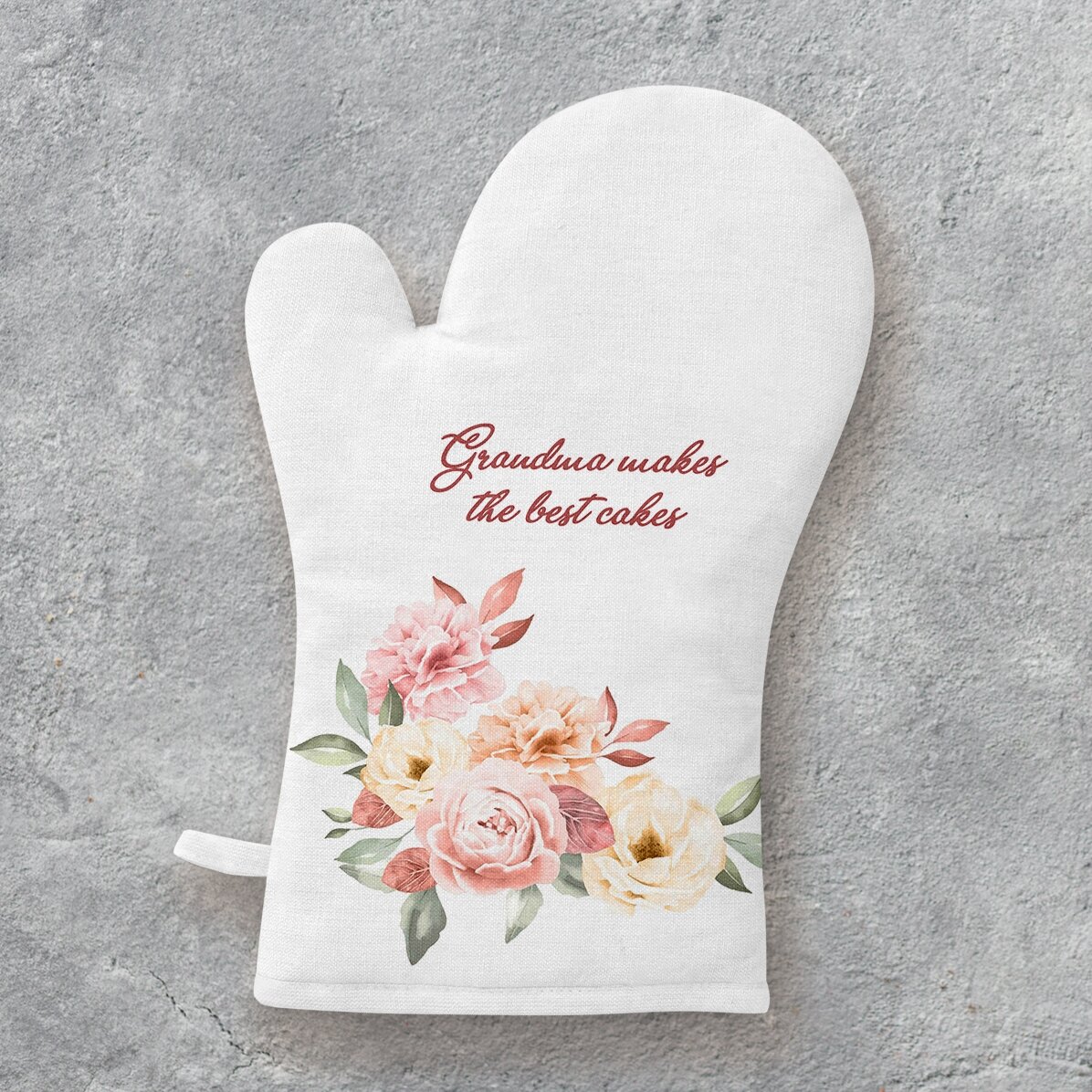 Personalised oven glove with text - Grandma