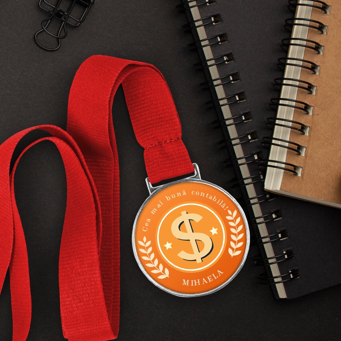 Gepersonaliseerde medaille met boodschap - Boekhouder