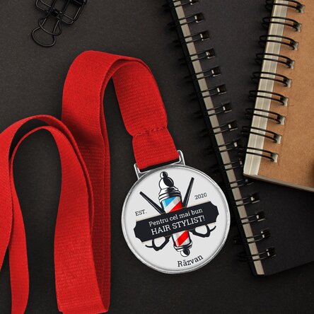 Personalised medal with message - Hair Stylist