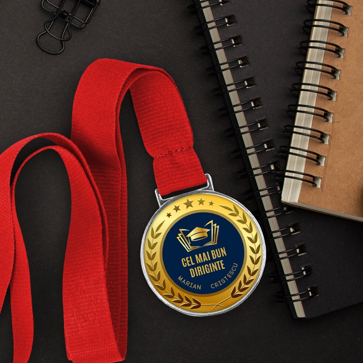 Gepersonaliseerde medaille met tekst - De beste klassenleraar