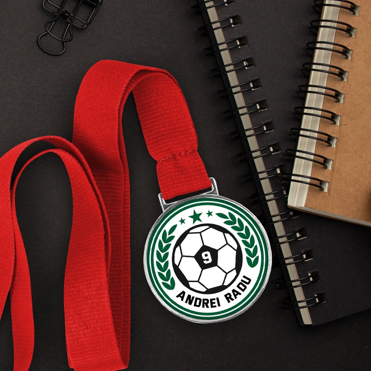 Gepersonaliseerde medaille met tekst - Voetbal