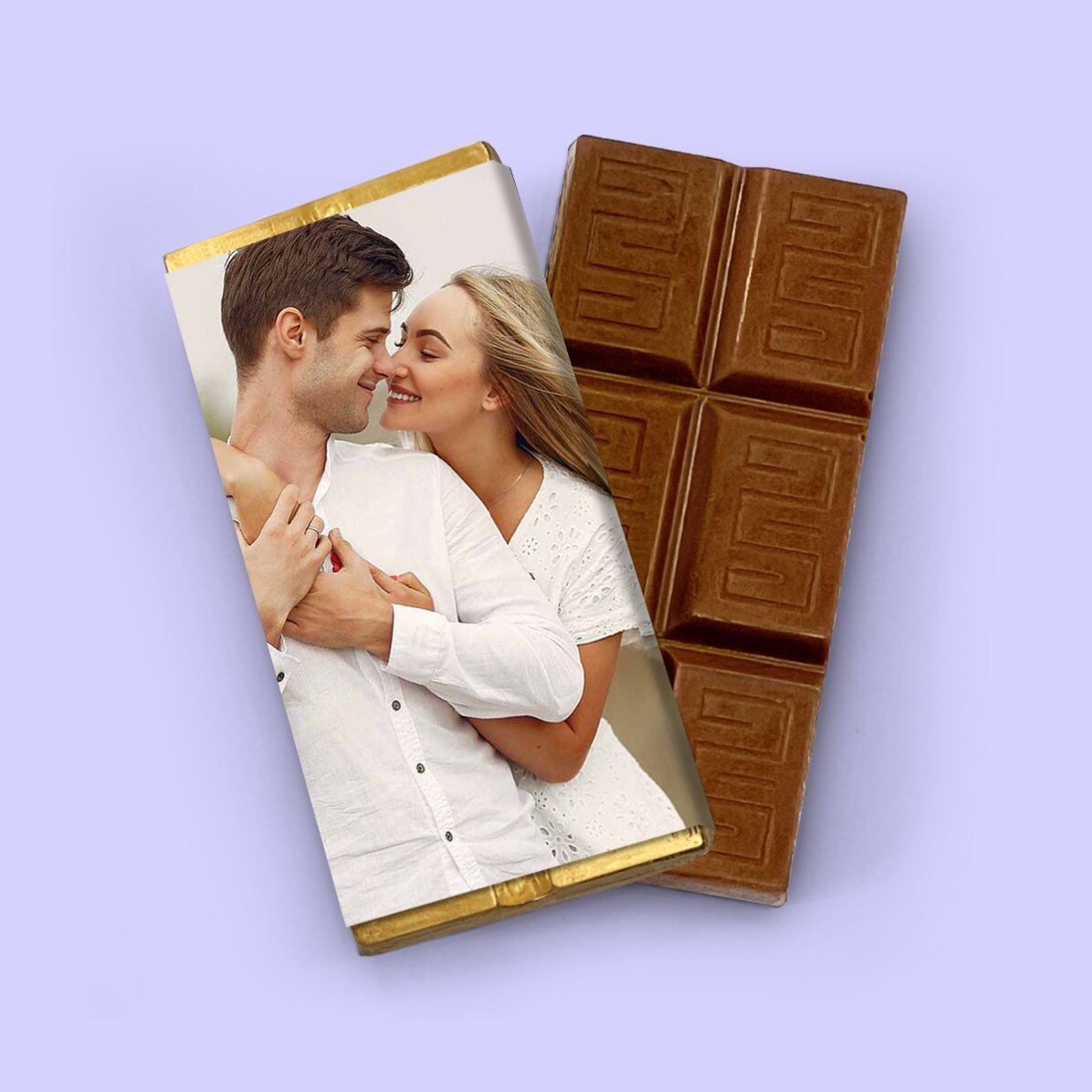 Mini chocolate bar personalised with a photo