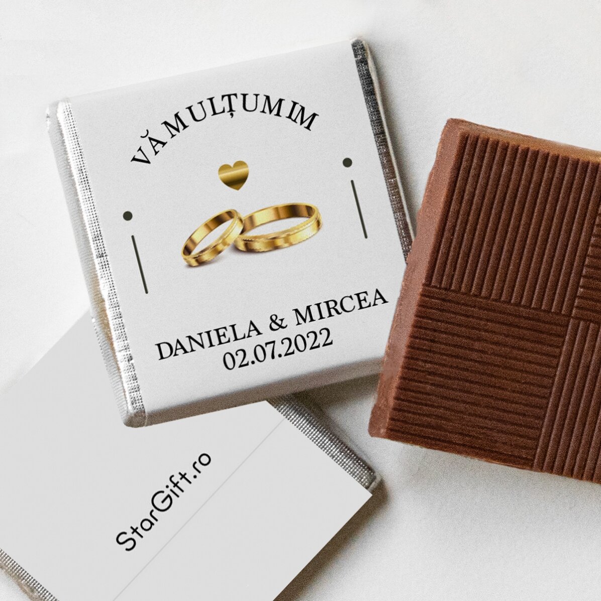 Gepersonaliseerde mini-chocolade als huwelijksbedankje met tekst - Bedankt