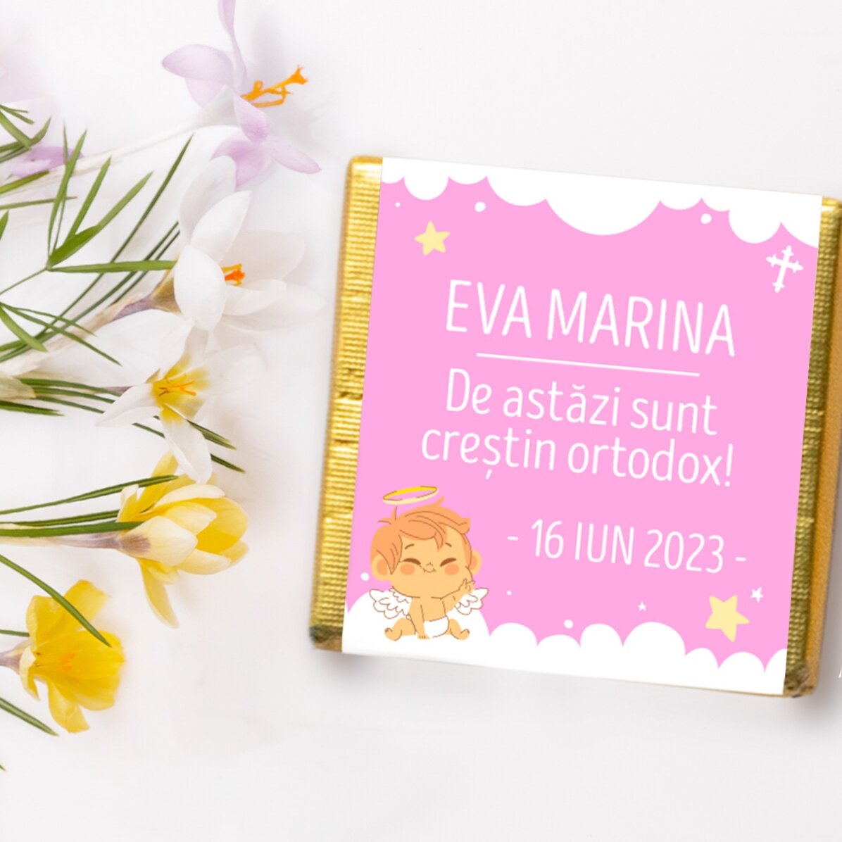 Gepersonaliseerde mini-chocolade met boodschap – vanaf vandaag ben ik christen