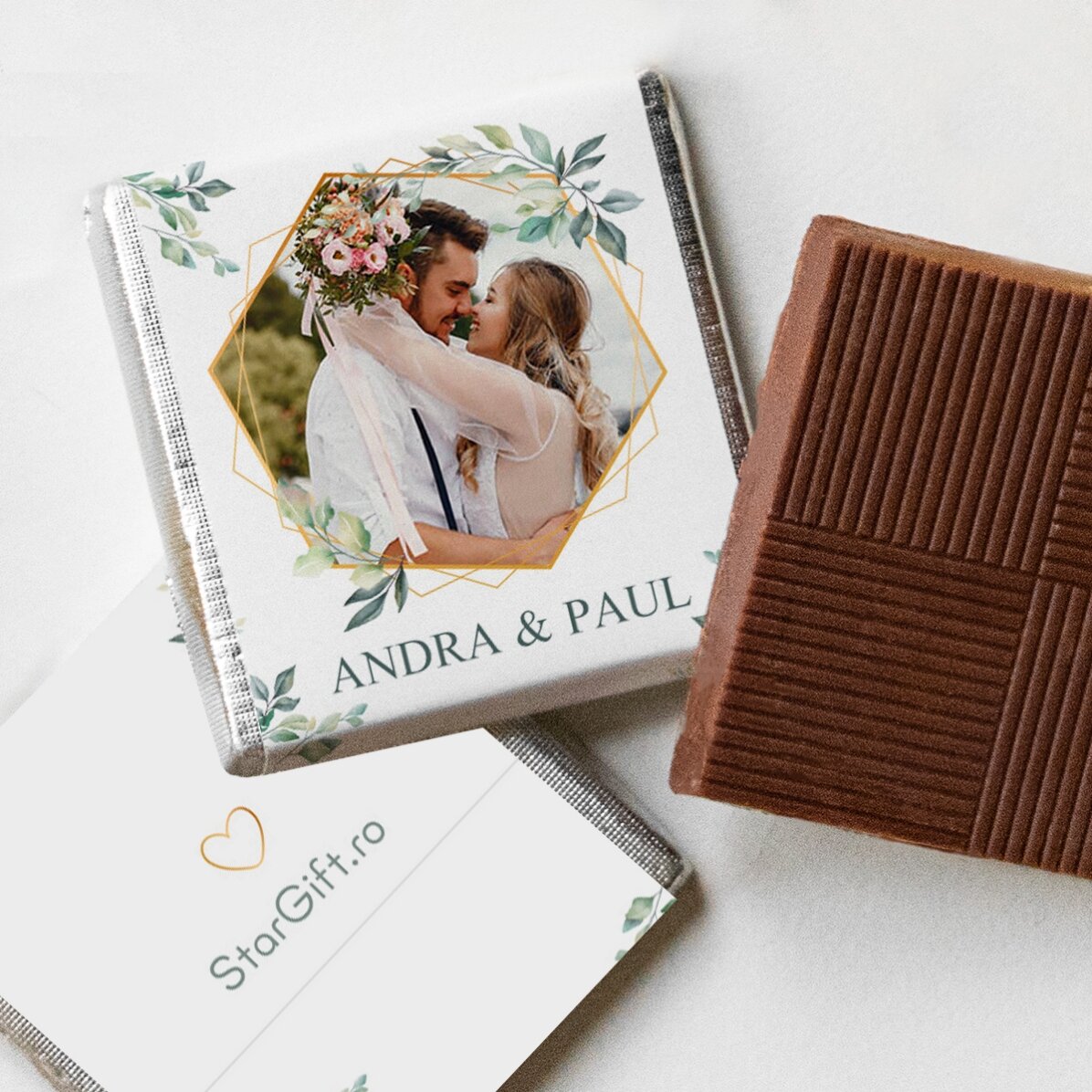 Gepersonaliseerde mini-chocolade met foto en tekst - Elegance