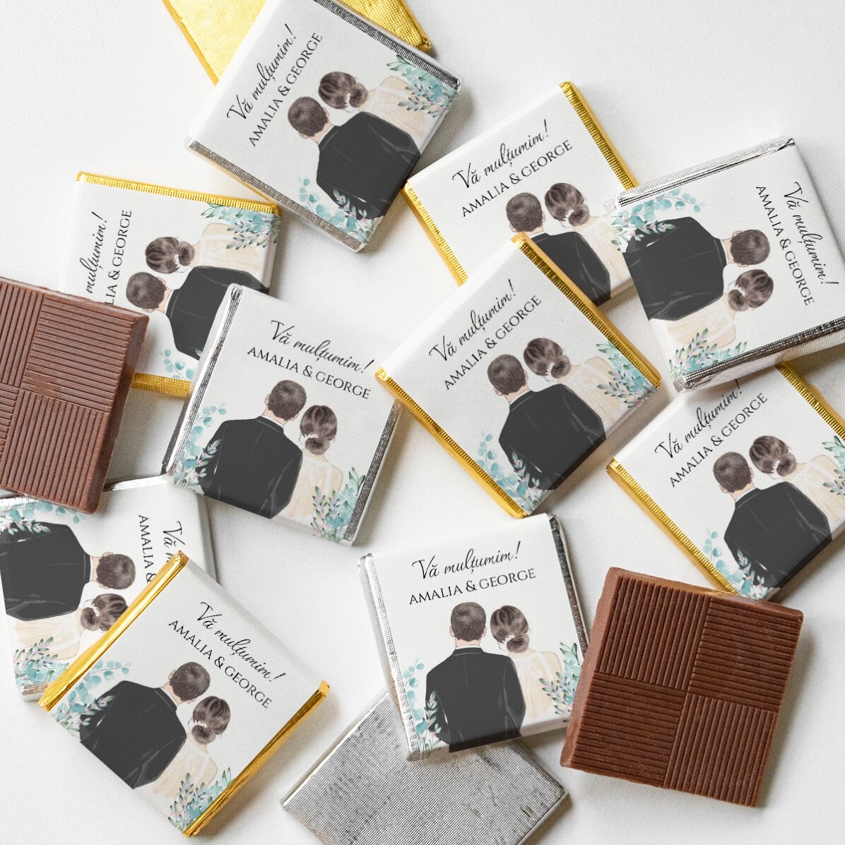 Gepersonaliseerde mini-chocolade met tekst - Our wedding