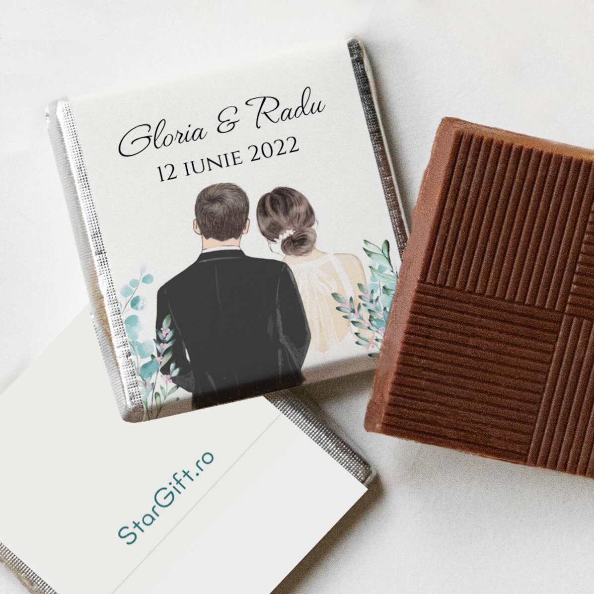 Gepersonaliseerde mini-chocolade met tekst - Our wedding