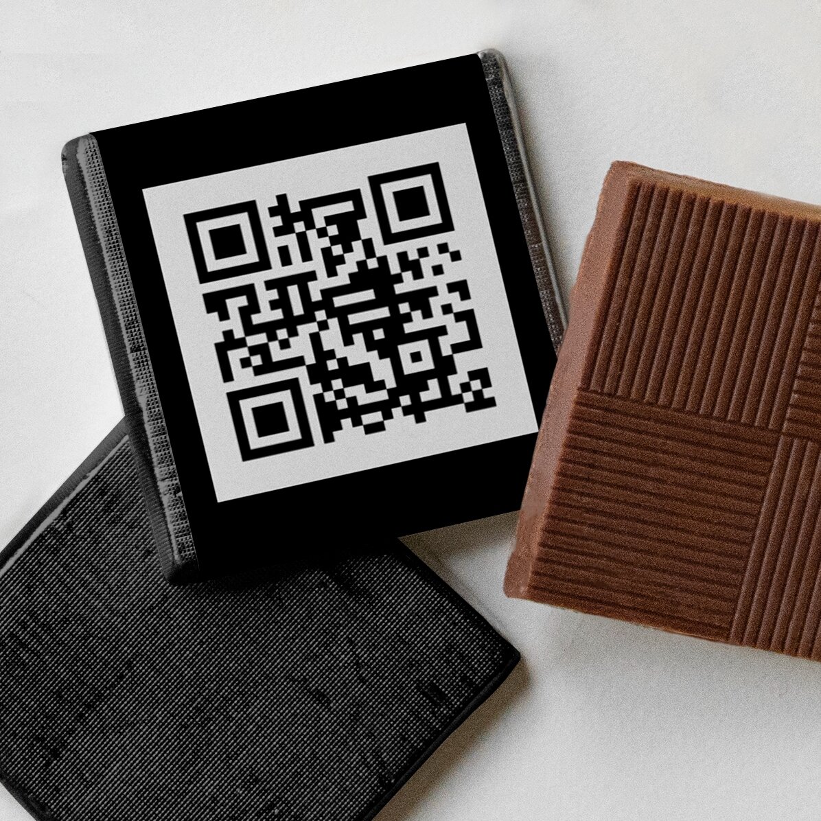 Gepersonaliseerde mini-chocolade met QR-code