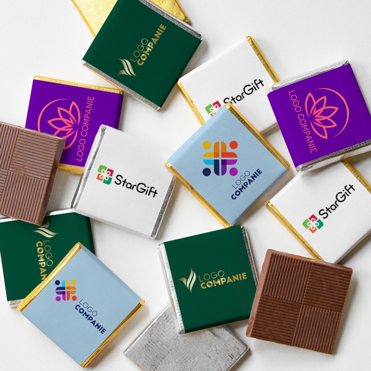 Gepersonaliseerde mini-chocolade met logo