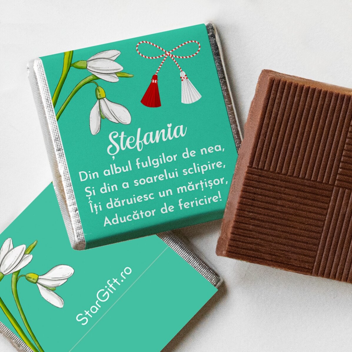 Gepersonaliseerde mini-chocolade met boodschap