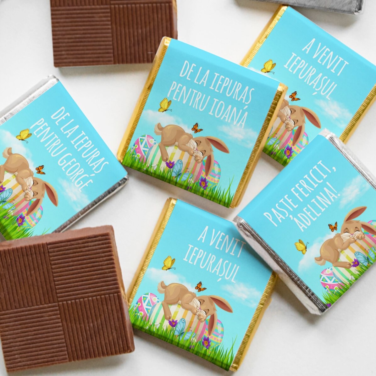 Personalised mini chocolate with Easter message