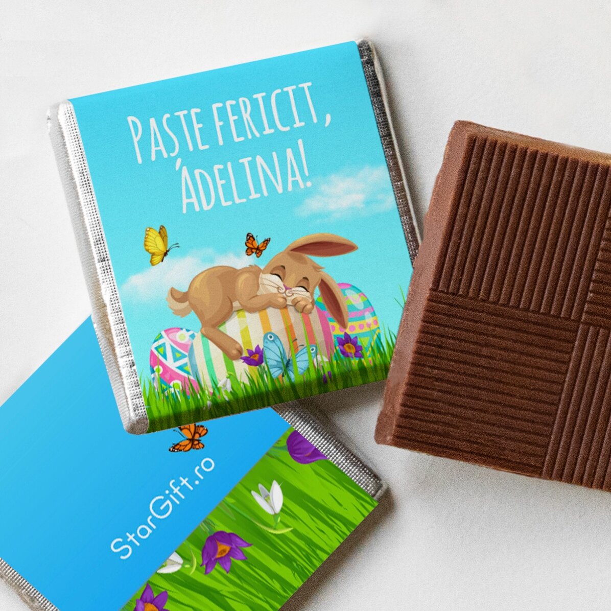 Personalised mini chocolate with Easter message
