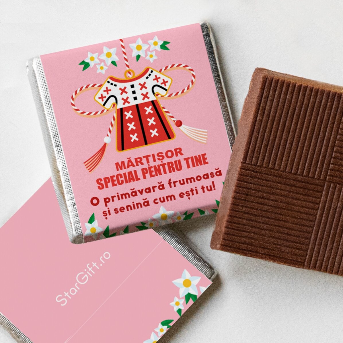 Gepersonaliseerde mini-chocolade met een traditionele boodschap