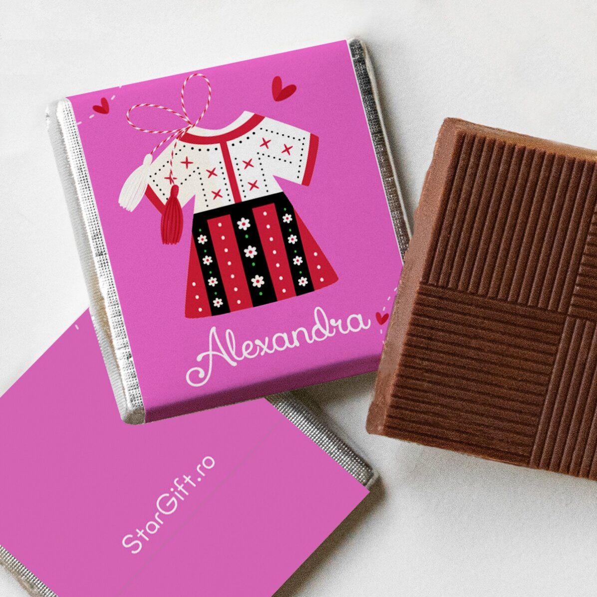 Gepersonaliseerde mini-chocolade met naam - 1 maart