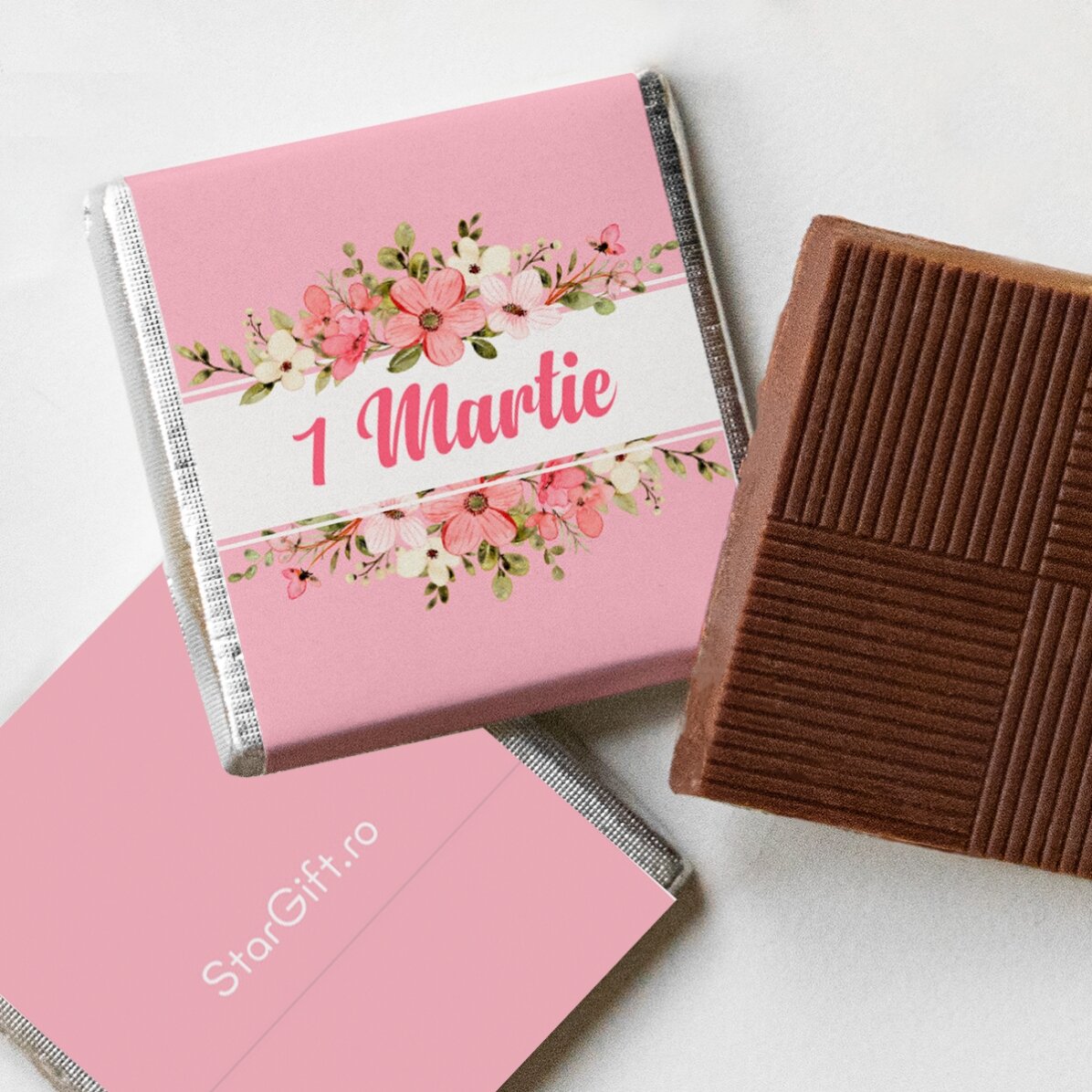 Gepersonaliseerde mini-chocolade met naam - Lentebloemen