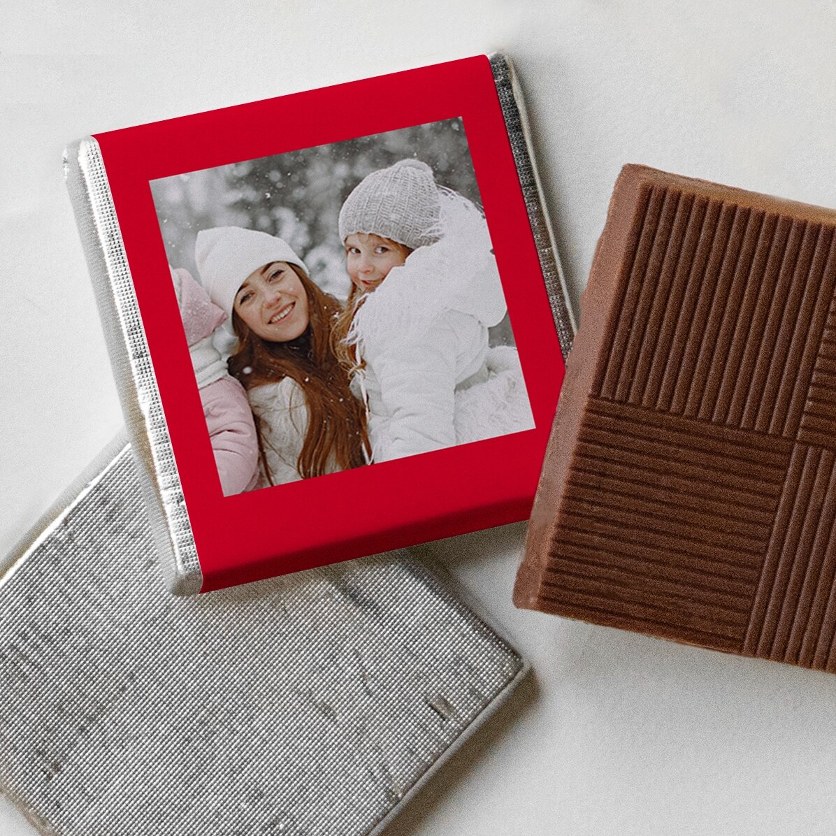 Gepersonaliseerde mini-chocolade met een foto
