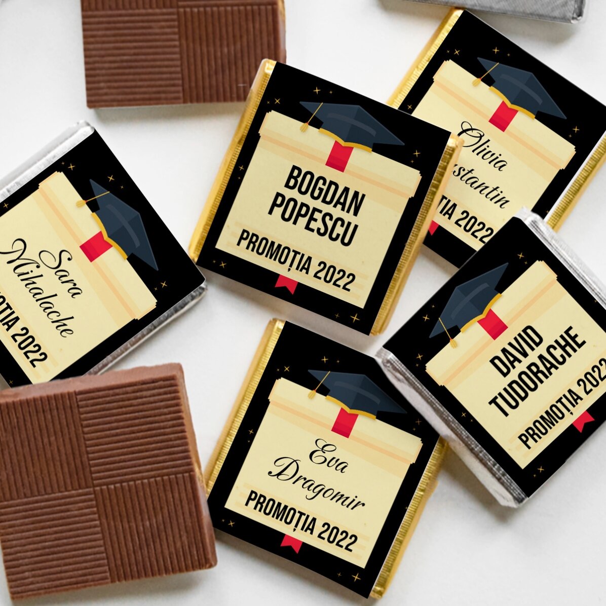 Gepersonaliseerde mini-chocolade met tekst - Afstuderen