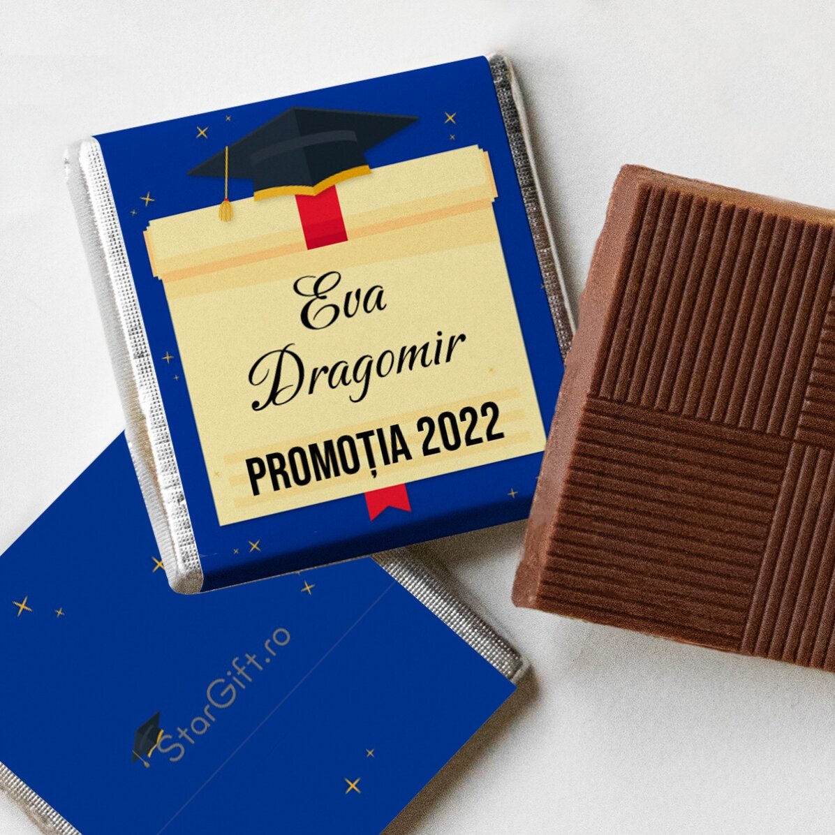 Gepersonaliseerde mini-chocolade met tekst - Afstuderen
