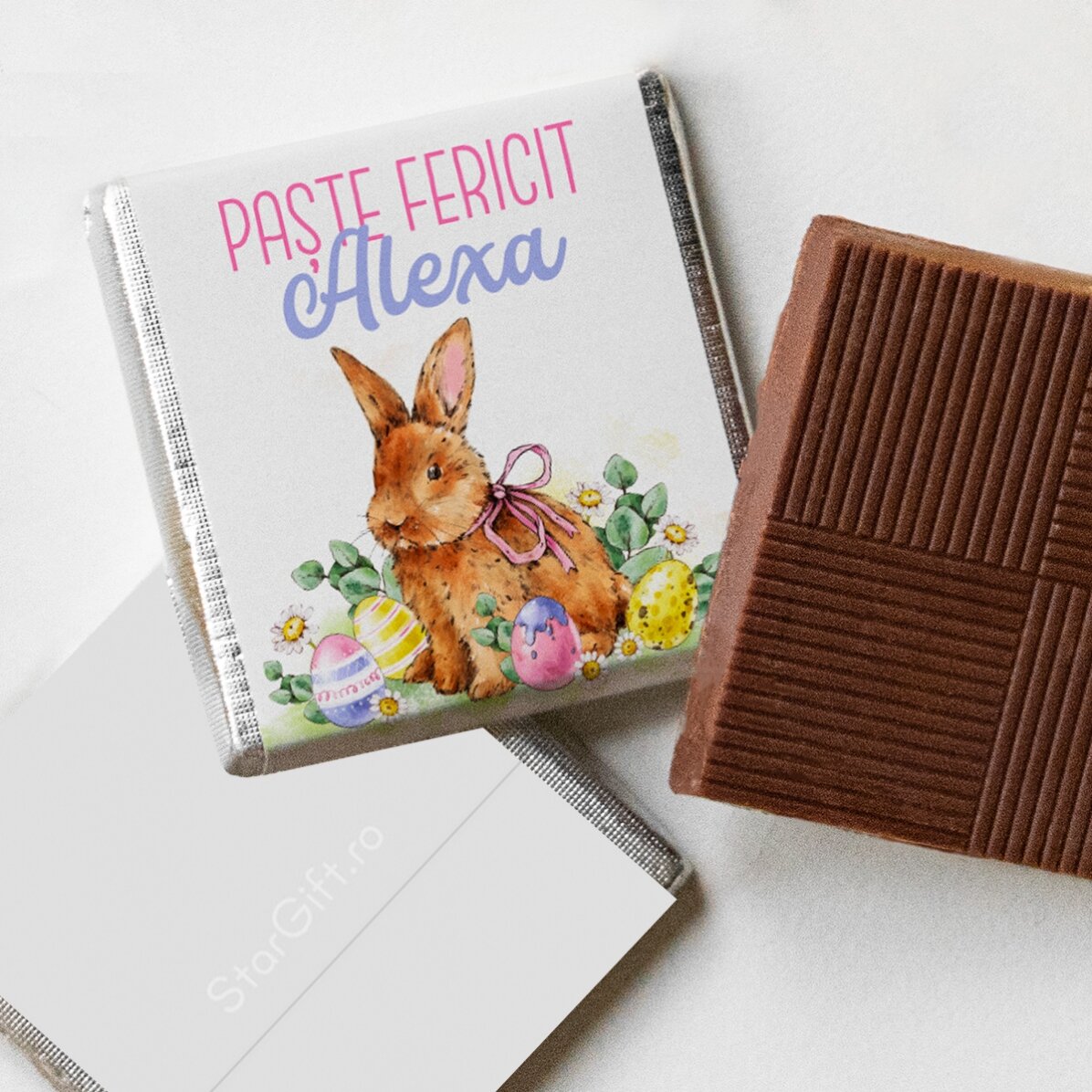 Gepersonaliseerde mini-chocolade met tekst - Bunny