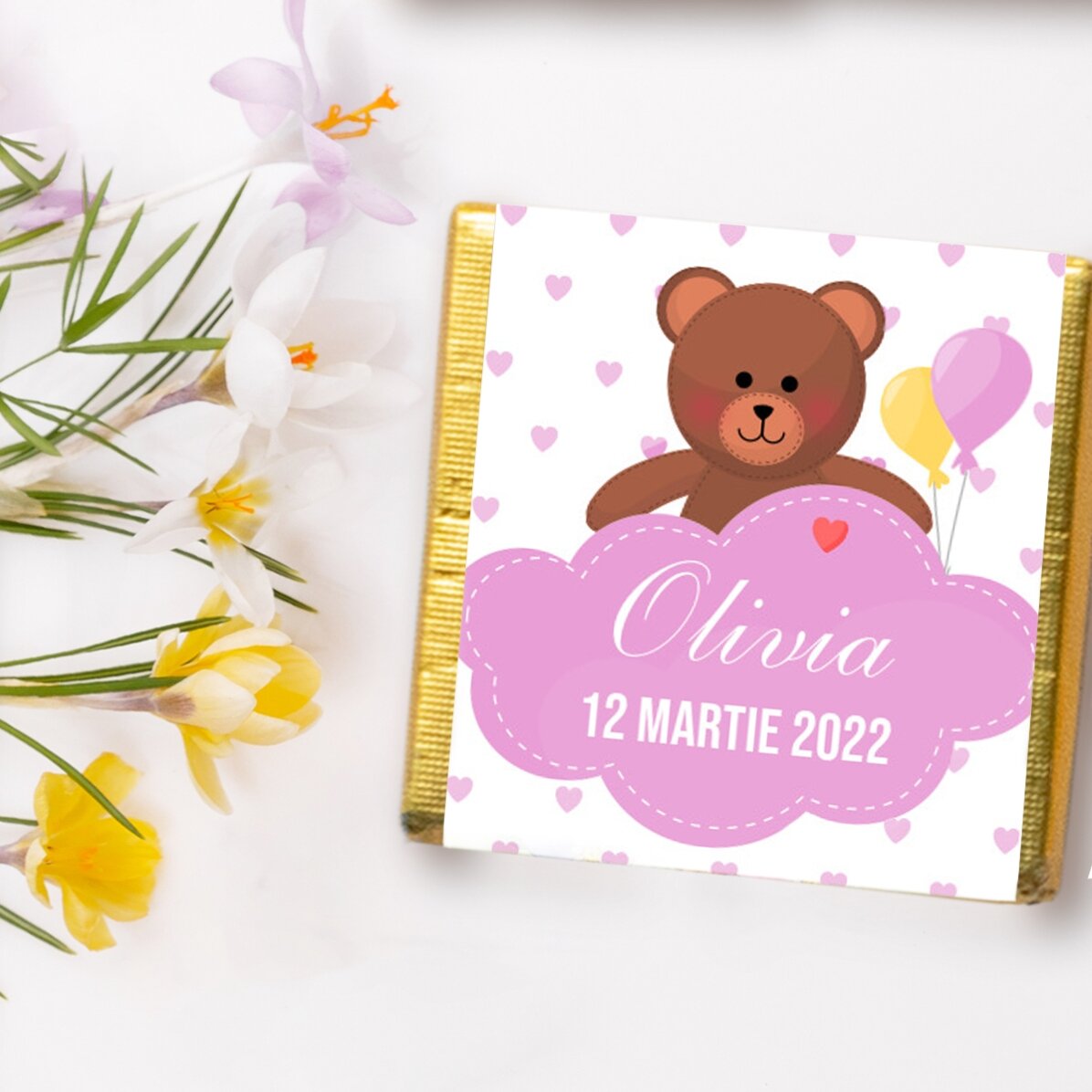 Gepersonaliseerde mini-chocolade - Doopgeschenk