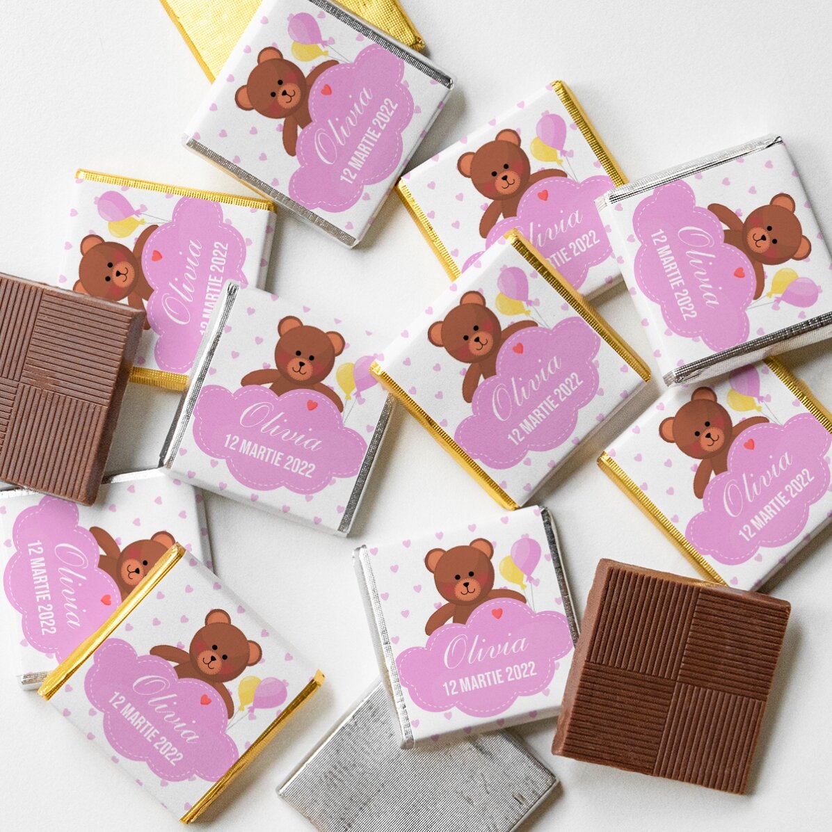 Gepersonaliseerde mini-chocolade - Doopgeschenk