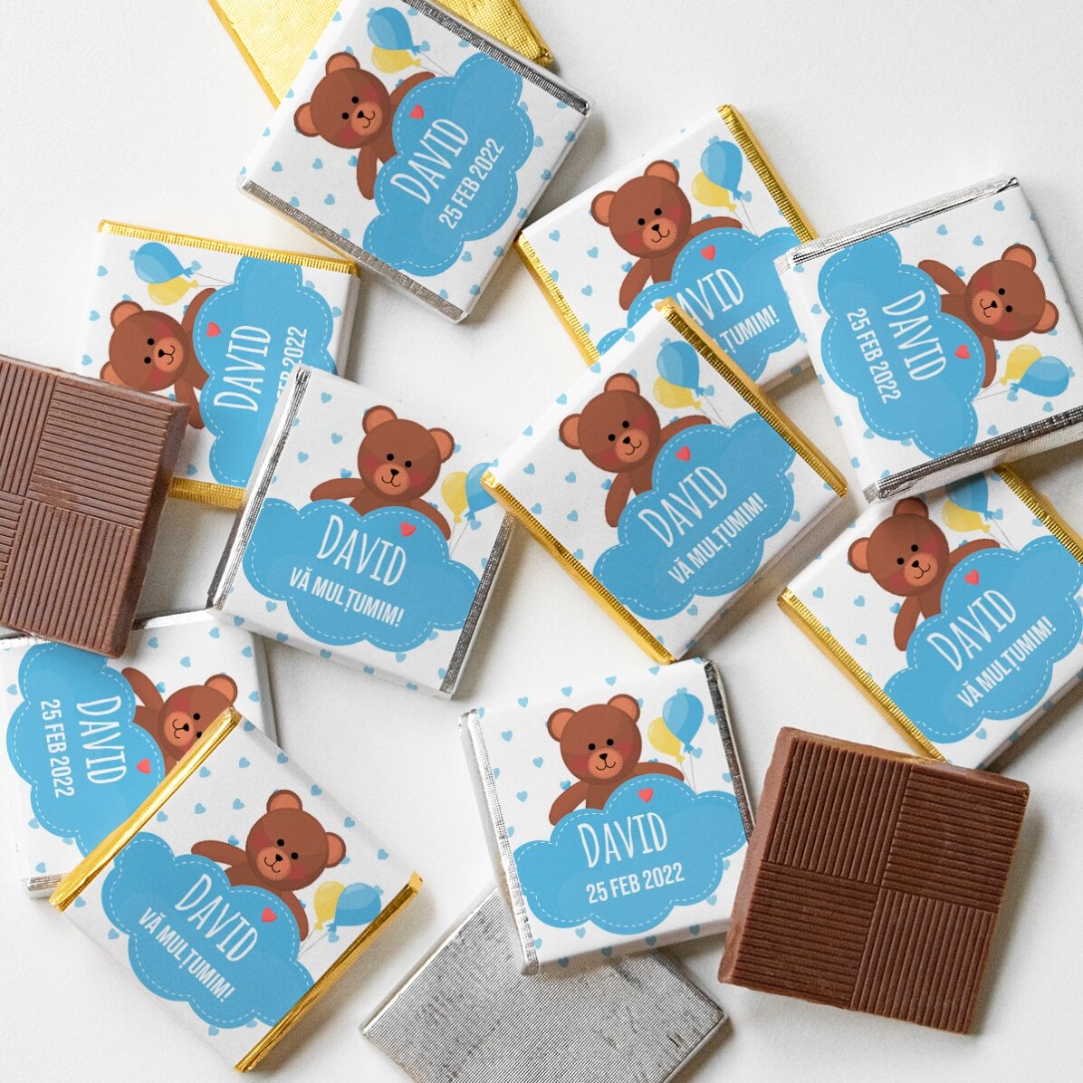 Gepersonaliseerde mini-chocolade - Doopgeschenk