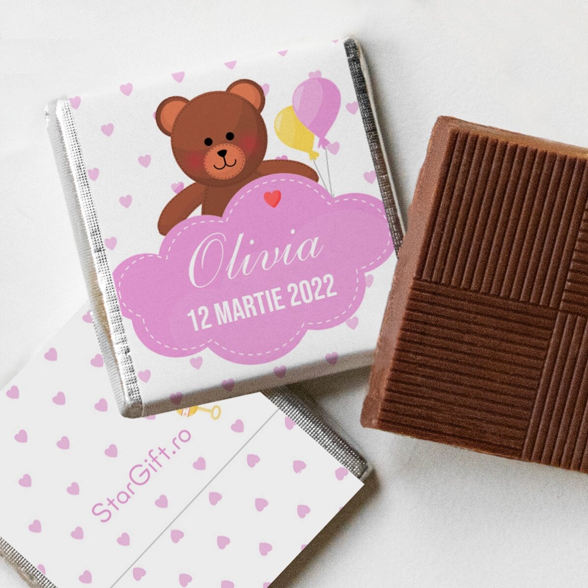 Gepersonaliseerde mini-chocolade - Doopgeschenk