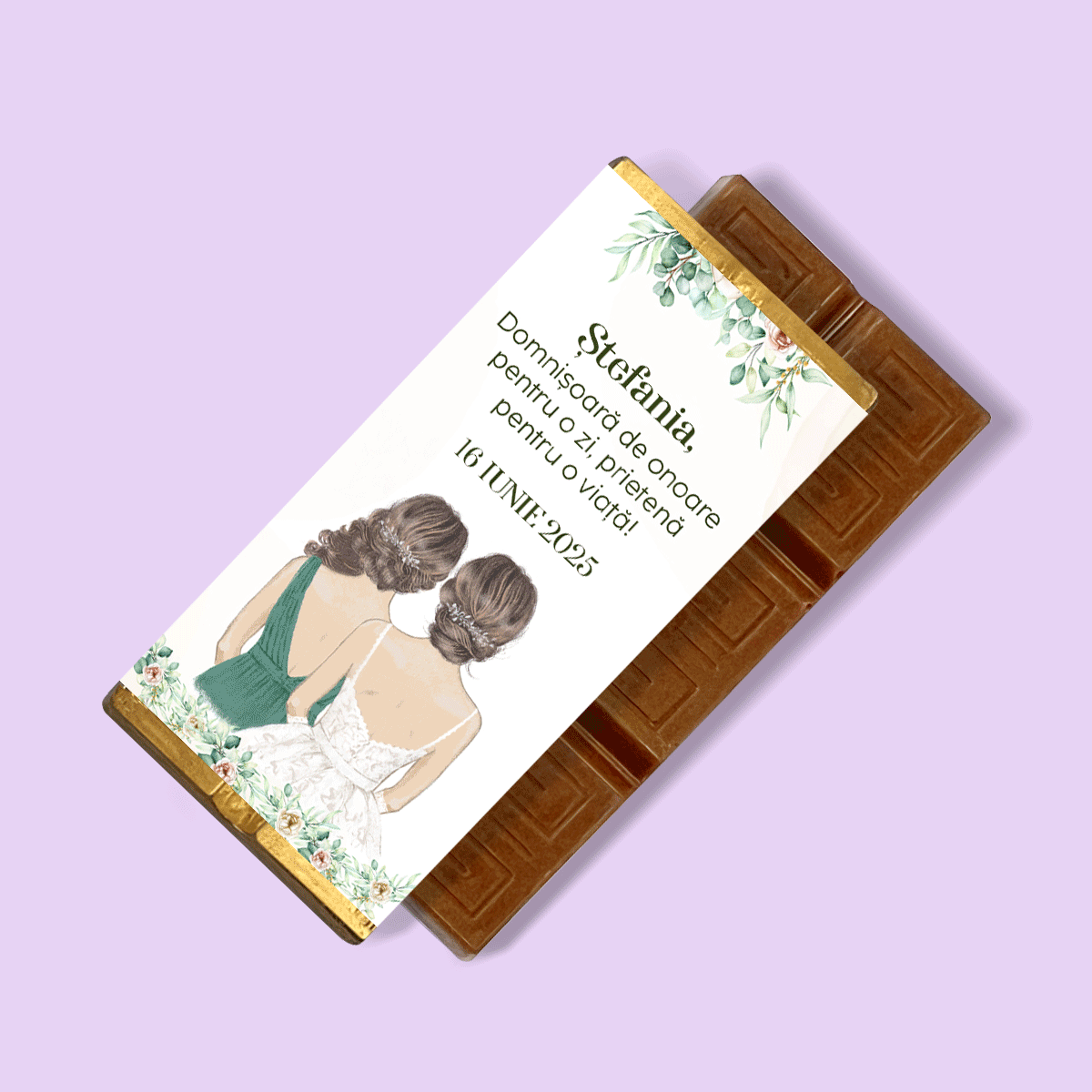 Mini chocolate bar personalised with message - Bridesmaid