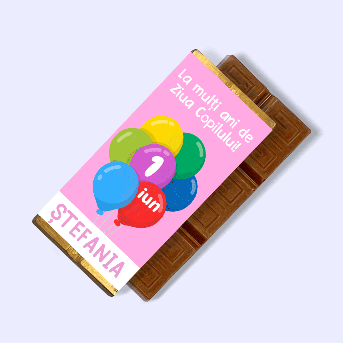 Gepersonaliseerde mini-chocoladereep voor kinderen met een boodschap - Ballonnen