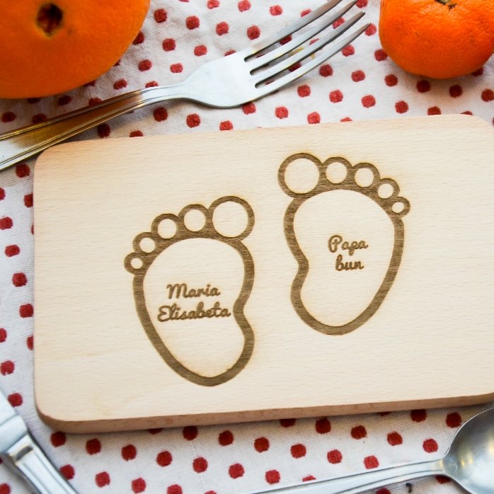 Gepersonaliseerde mini-snijplank - Babyvingerafdruk
