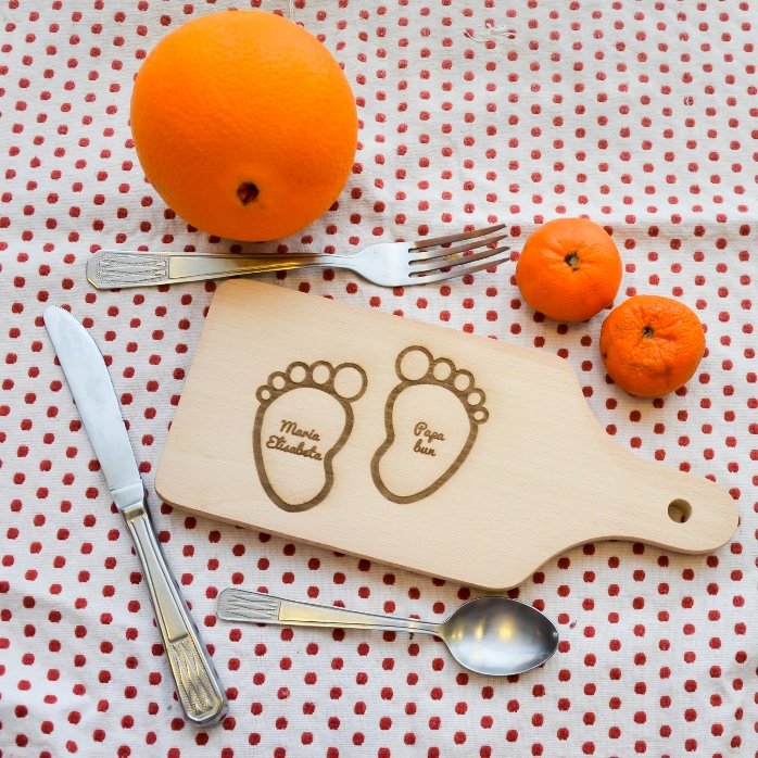 Gepersonaliseerde mini-snijplank - Babyvingerafdruk