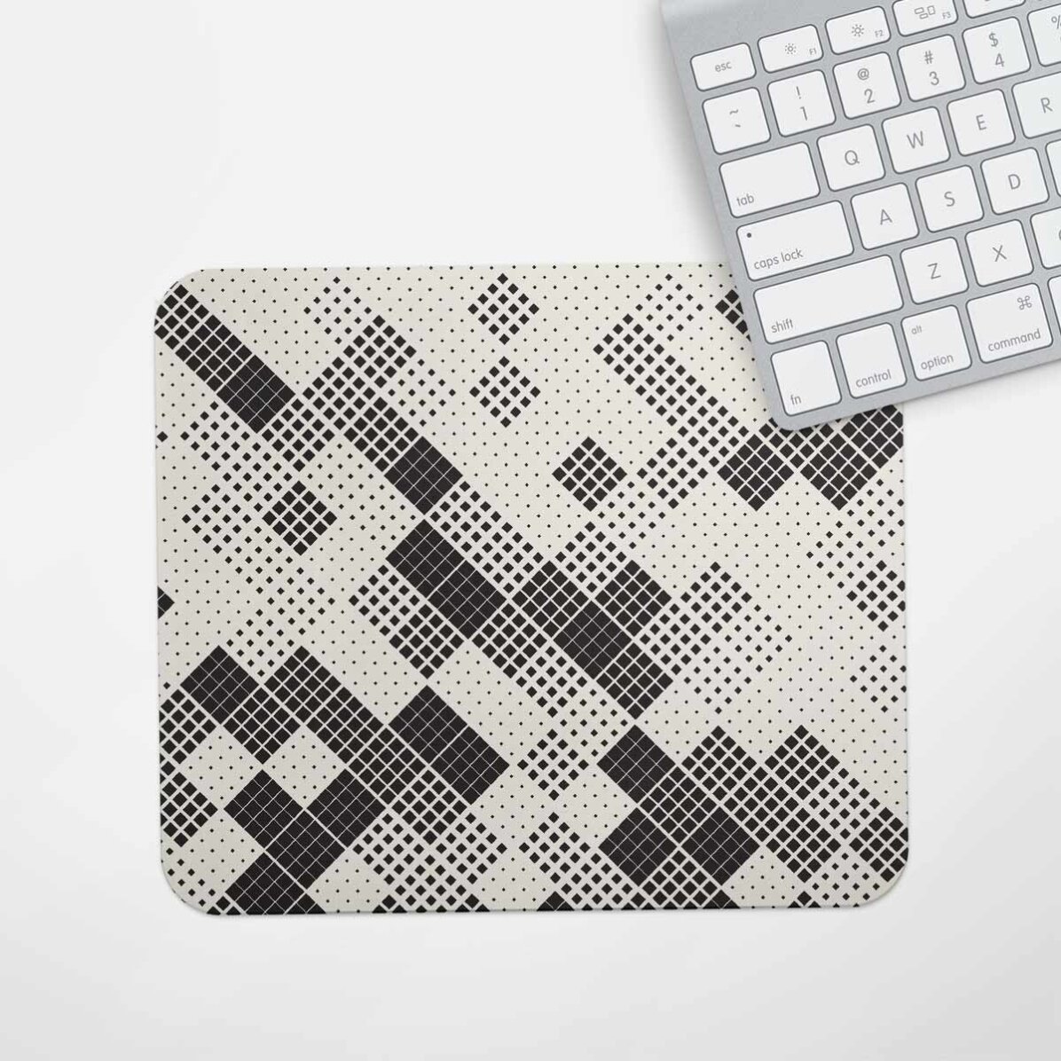 Personalised mouse pad with geometric square pattern