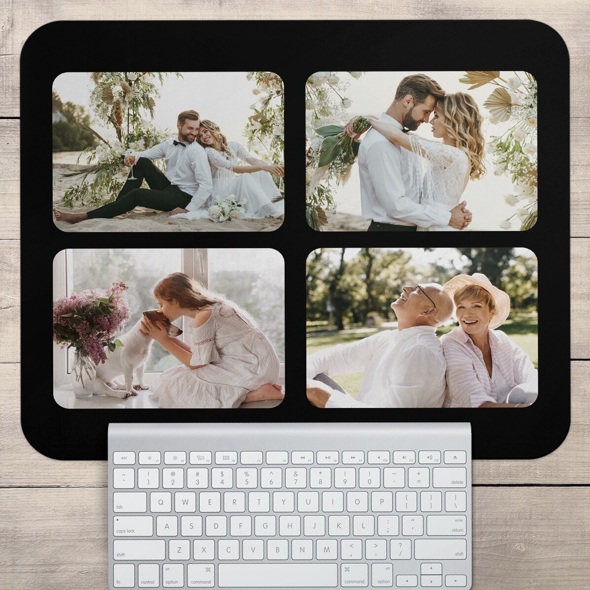 Gepersonaliseerde XL-muismat met 4 foto’s
