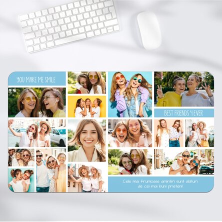 Personalised XXL mouse pad with photo collage and text