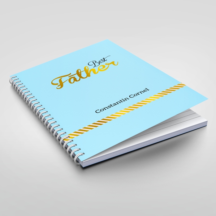 Gepersonaliseerd notitieboekje - Best Father, Blue