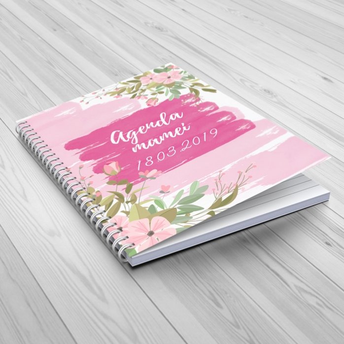 Gepersonaliseerd notitieboekje met bloemen - Moeders agenda