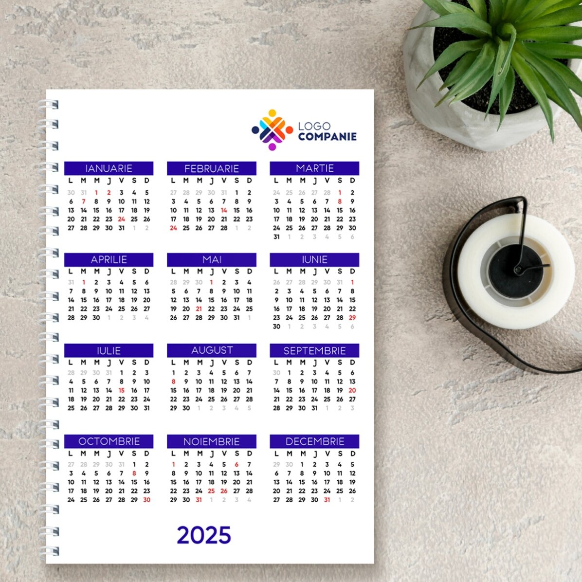 Gepersonaliseerde notitieboekjes met logo - Kalender