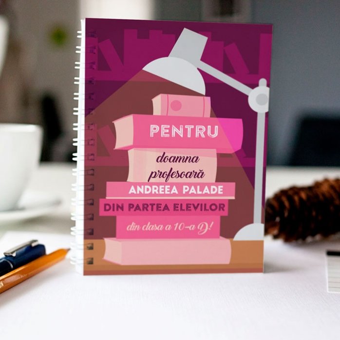 Personalised notebook with 5 texts