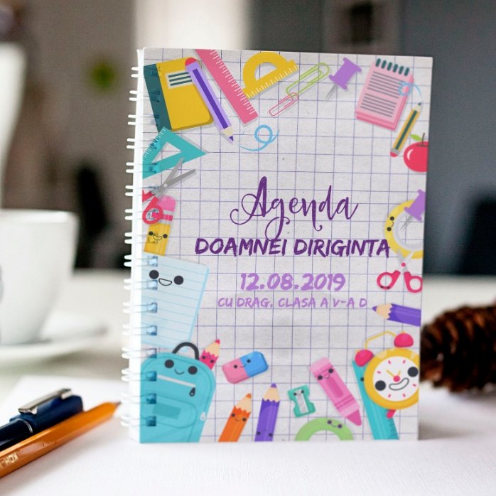 Gepersonaliseerd notitieboekje met tekst - Agenda voor docenten