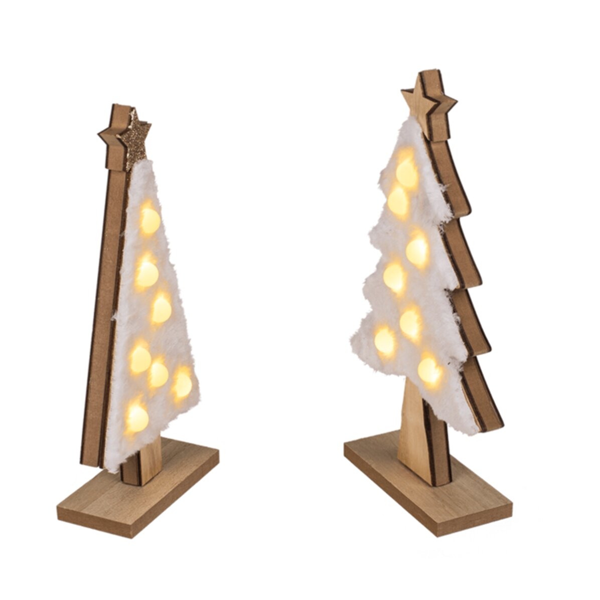 Wooden ornament - Christmas tree with lights