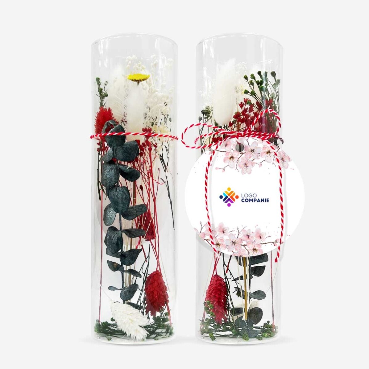 Martisor-sieraad van glas met geconserveerde bloemen, gepersonaliseerd met logo - Bloemen